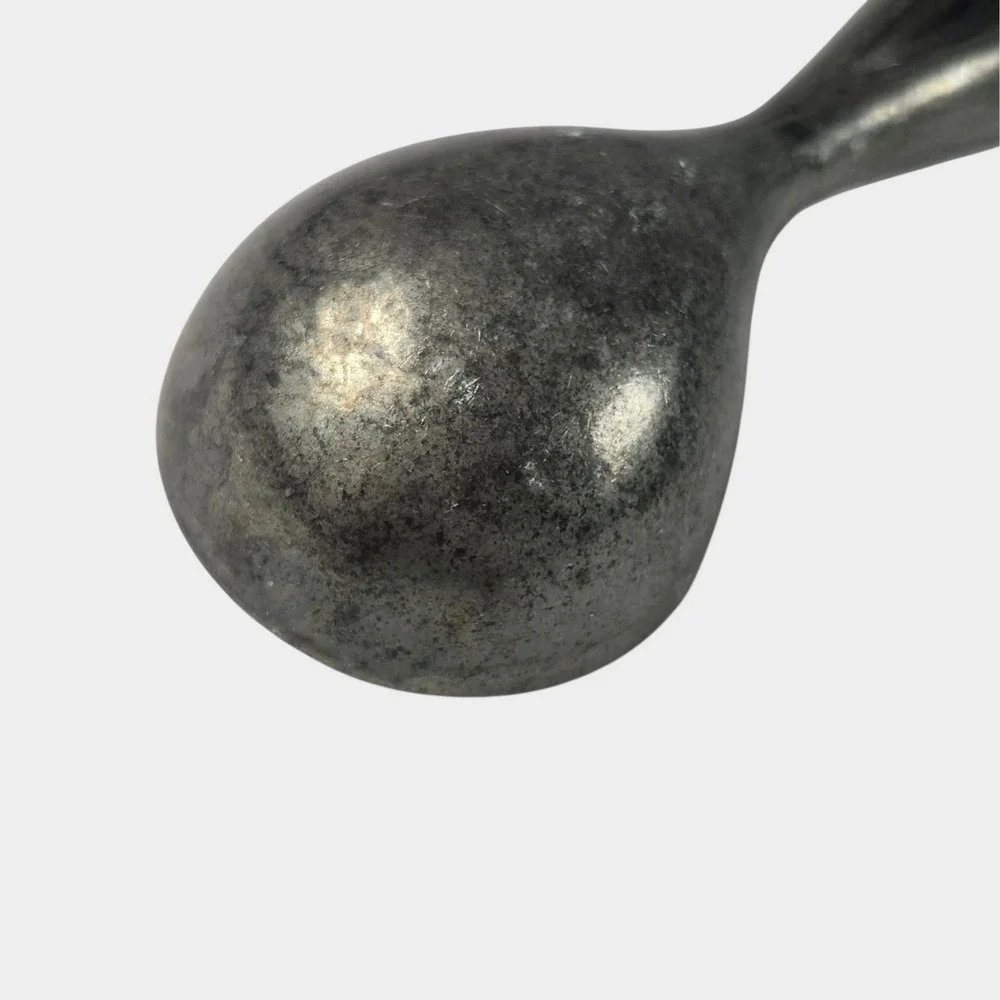 Vintage Ice Cream Scoop Silver Cast Aluminum Ribbed Handle